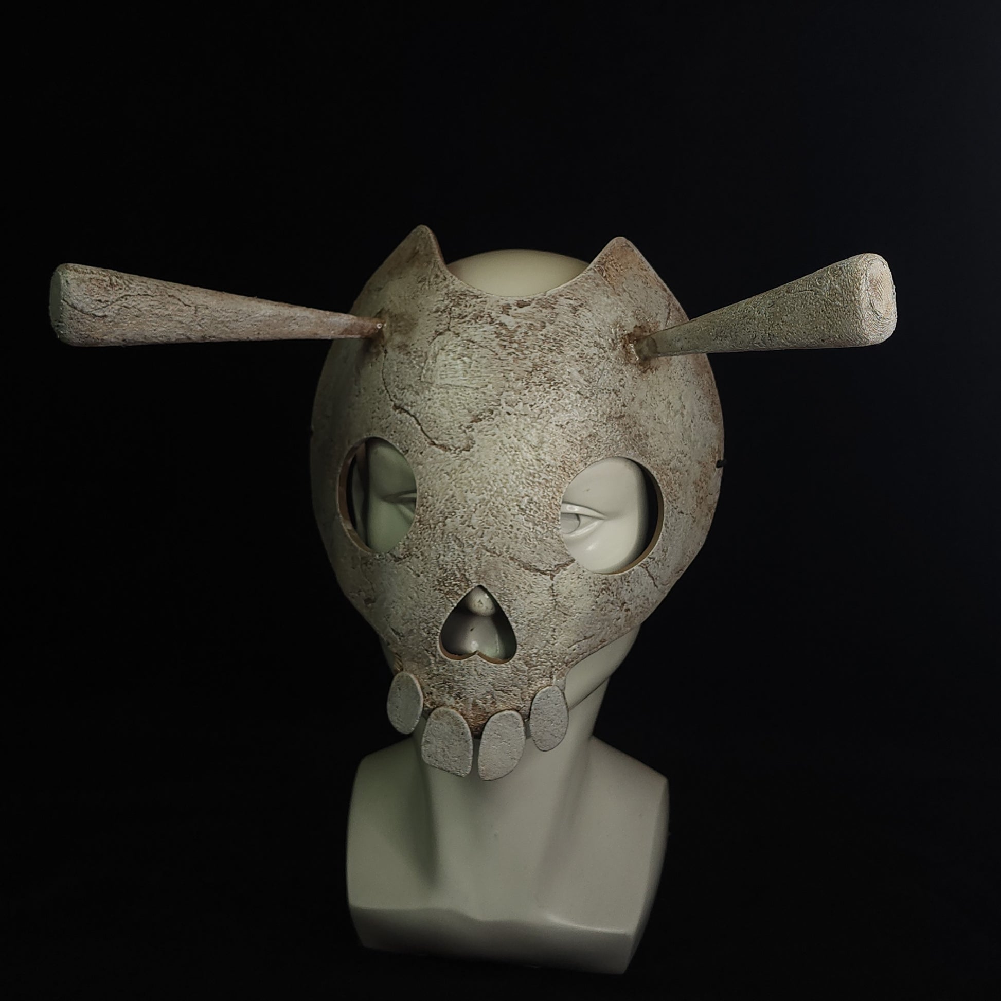 Zelda Skull Mask side view with visible texture and paintwork