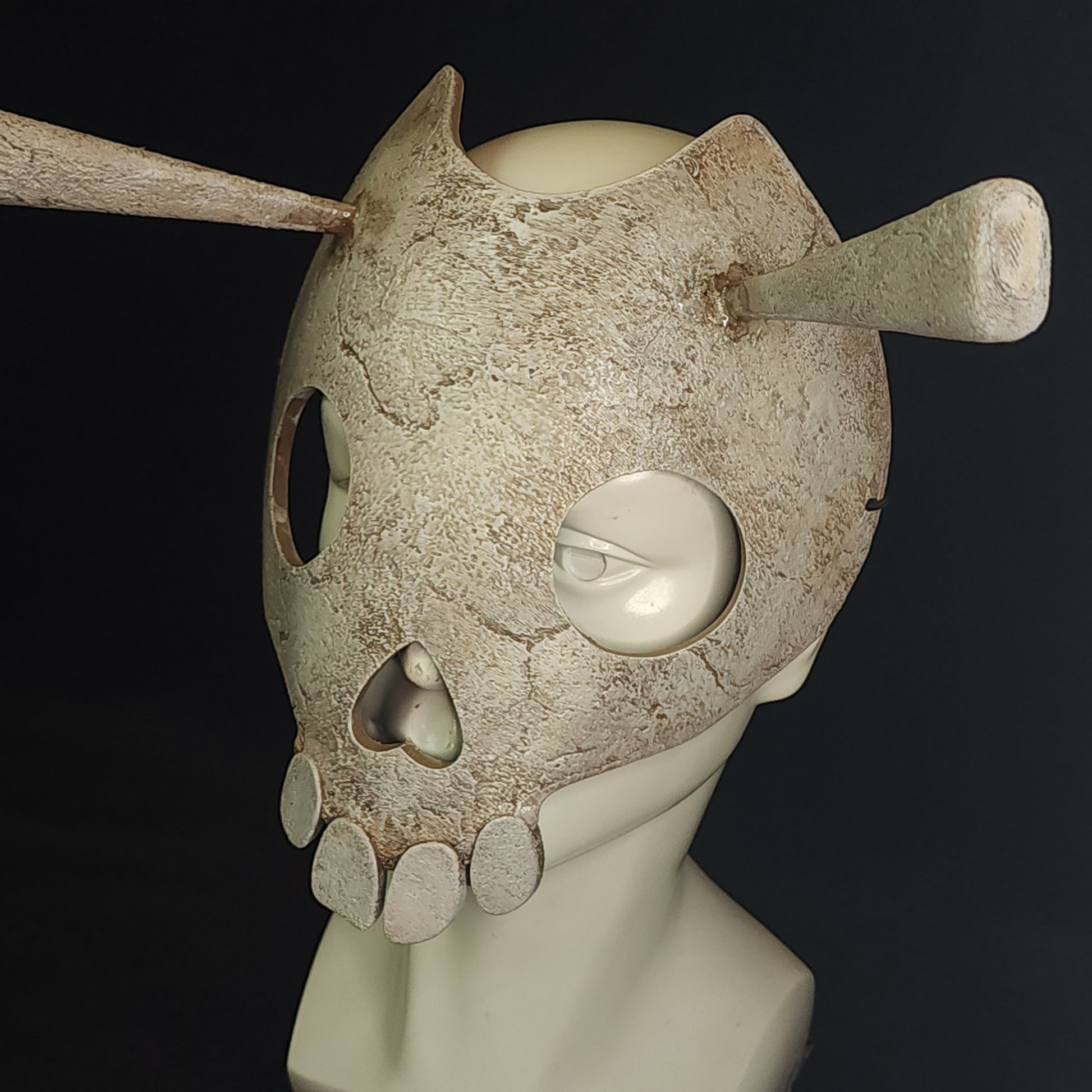 Detailed shot of Zelda Skull Mask nose and cheekbone area