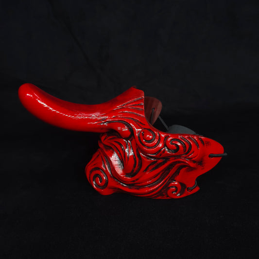 Half Tengu Japanese Mask – Traditional Yokai Cosplay Mask