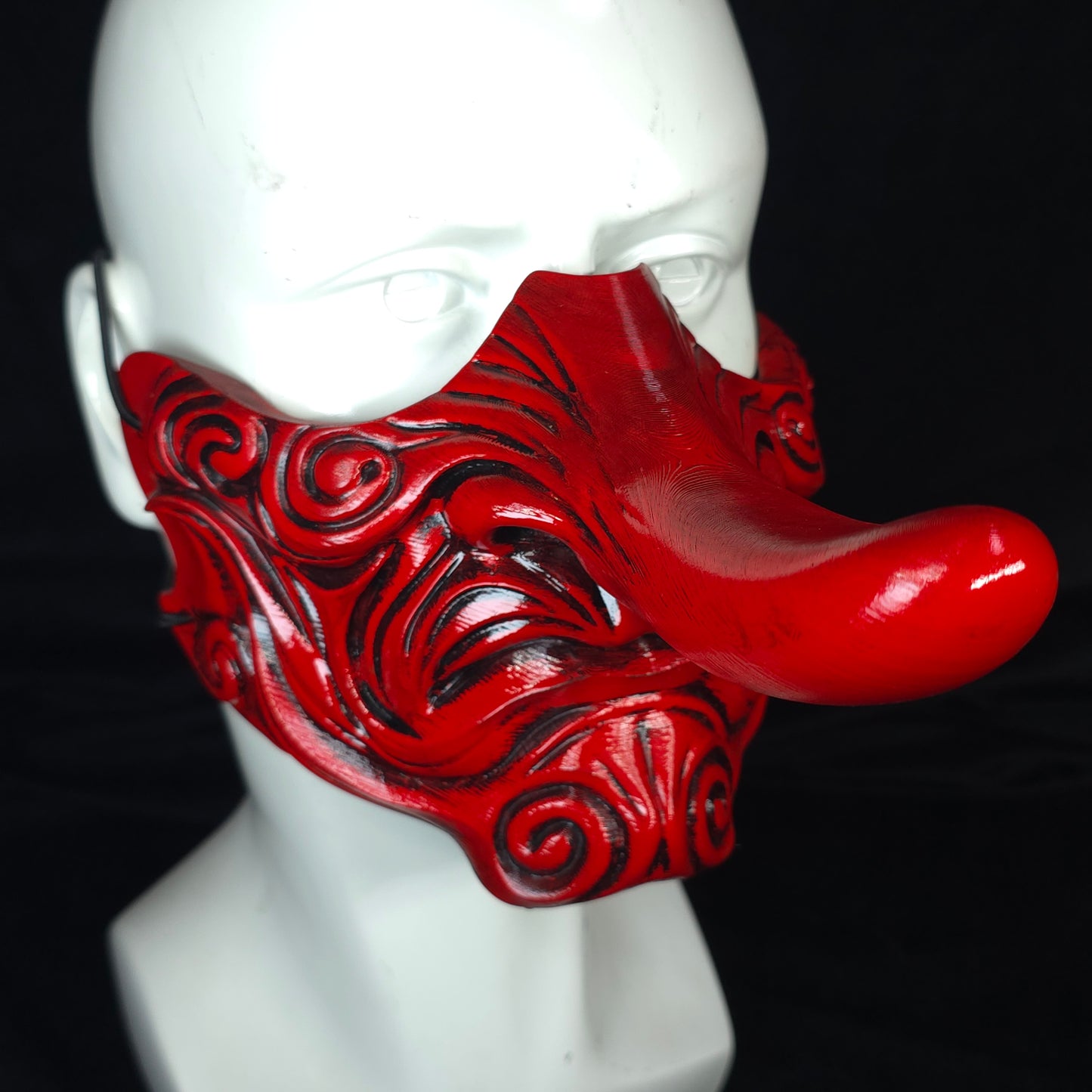 Half Tengu Japanese Mask – Traditional Yokai Cosplay Mask