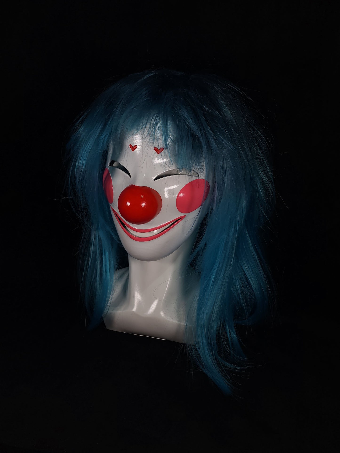 Clown Mask Roblox with wig, front view