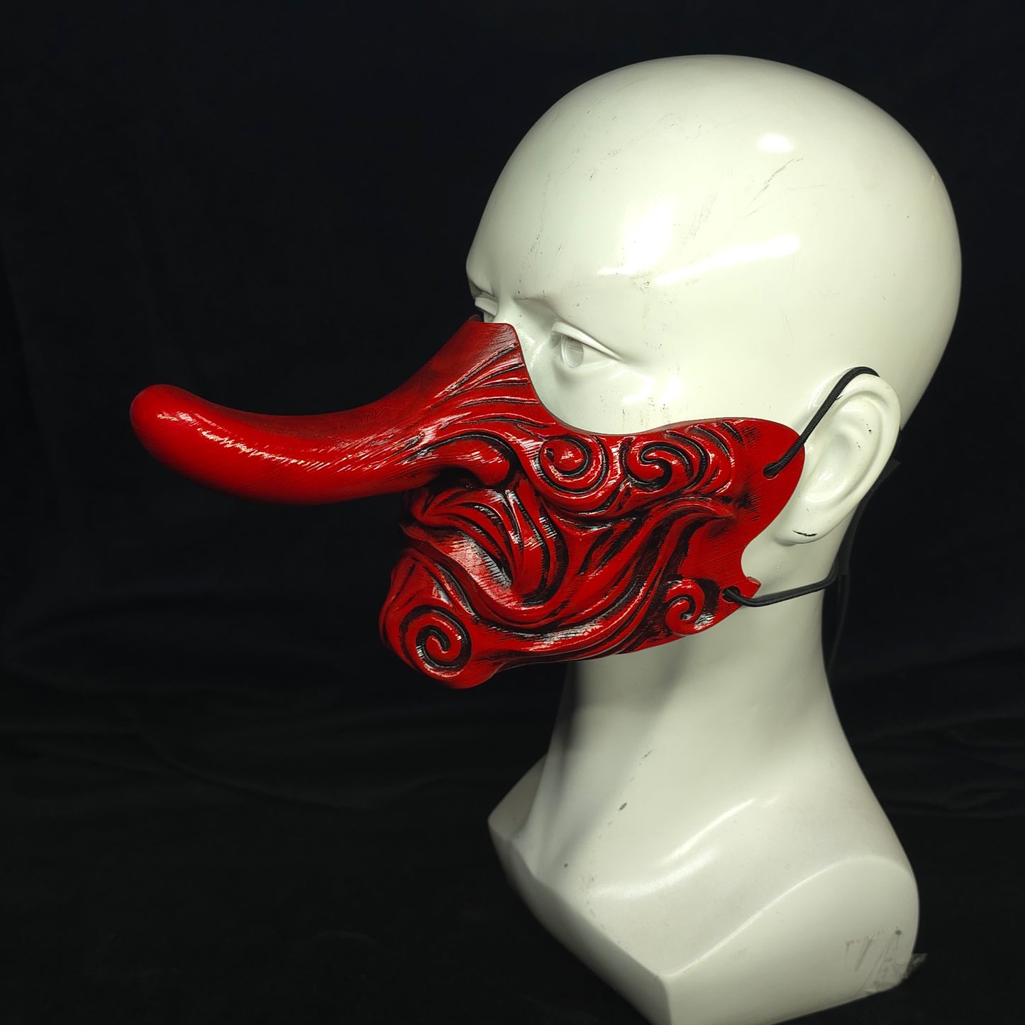 Half Tengu Japanese Mask – Traditional Yokai Cosplay Mask