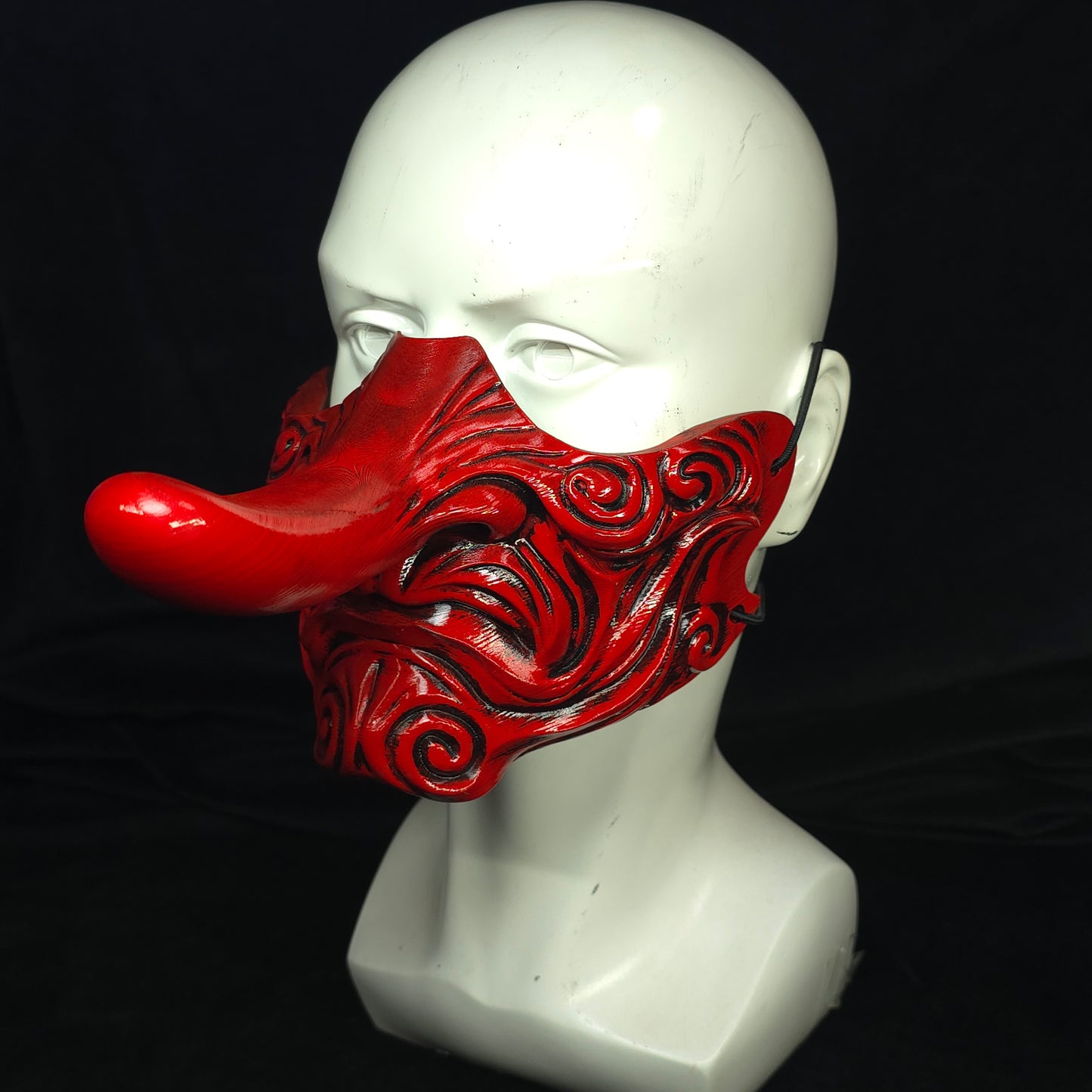Half Tengu Japanese Mask – Traditional Yokai Cosplay Mask